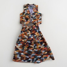 Vintage Genuine Leather Vest and Skirt made in Korea 15/16 28 approx 6-8lbs