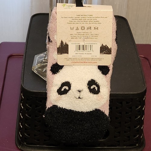 Little Hotties Fireside Aloe Infused Double Layer Cozy Socks Youth 10-4.5 Panda - Picture 6 of 8