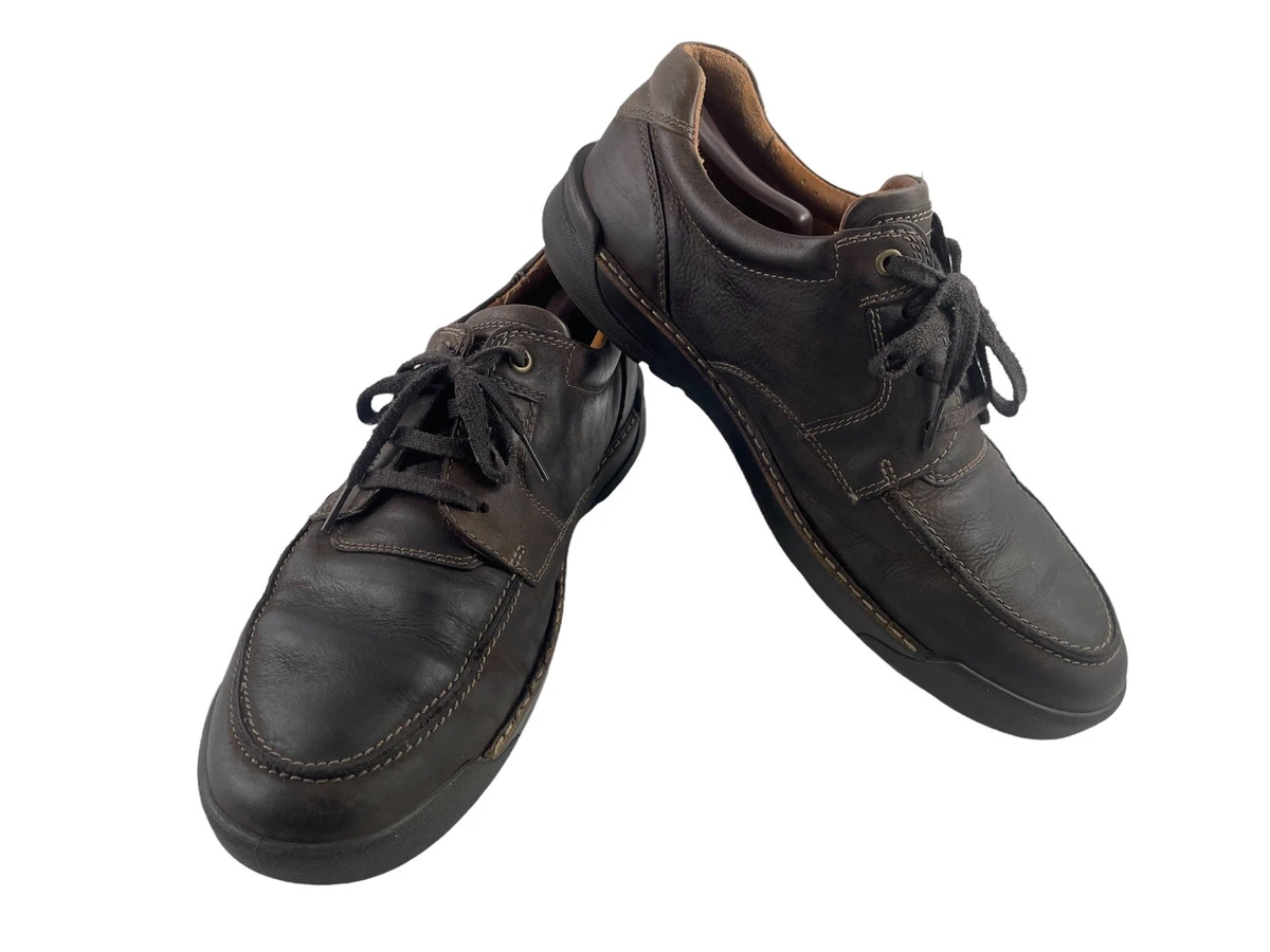 Ecco Dason Men s Shoes Brown 47 13 M Leather Apron Toe Casual