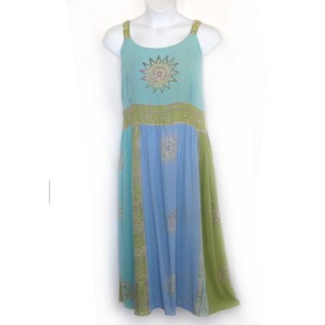 Ulla-Popken-20-22-Dress-Sundress-49-034-Bust-Rayon-Crinkle-Elastic-Back-Boho