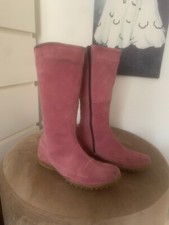 FUN & CO Damen Mädchen Winter Leder Fell Stiefel Boots Rosa Gr. 37 gefüttert