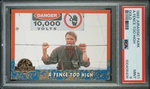 Jurassic Park #51 Topps Gold PSA 9 A Fence Too High Card 1993 Mint