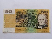 Australia $50 Knight Stone banknote. Circulated. YEH 307894