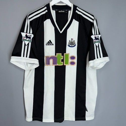 NEWCASTLE UNITED 2001/2003 HOME FOOTBALL SHIRT JERSEY ADIDAS SIZE L #9 SHEARER - Picture 2 of 9