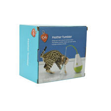 Cat Toy Feather Tumbler Interactive Teaser w/ Wireless Remote by Pet Central