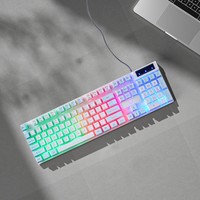 USB WIRED STYLISH SLIM QWERTY KEYBOARD UK LAYOUT FOR PC DESKTOP COMPUTER LAPTOP