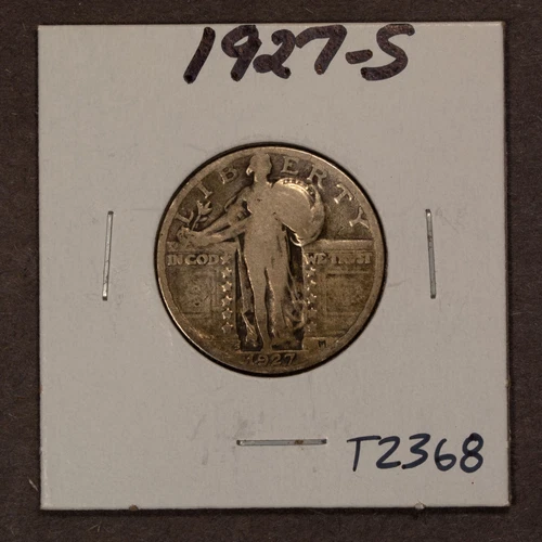 1927-S 25c Standing Liberty Silver Quarter - Good Key Date - Value Coin - T2368