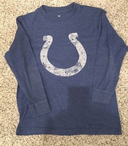 Indianapolis Colts Blue Long Sleeve Shirt 8-10 NFL Boys Plaid Shorts Set #390 - Picture 2 of 6