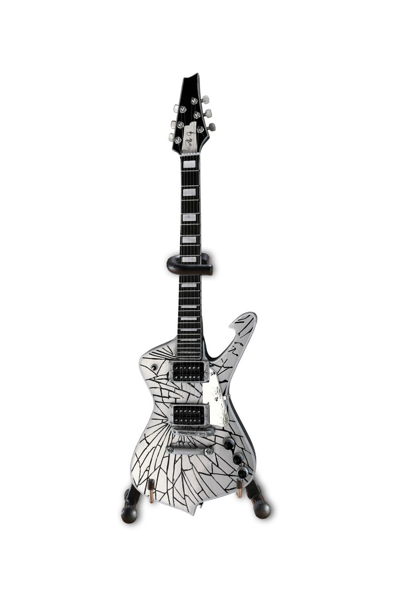 Carlos Santana (Santana) - Supernatural: Miniature Guitar Replica - Music Gifts - Handmade Ornamental 1/4 Scale - Includes a Display Box, Name Tag and Miniature Guitar Stand