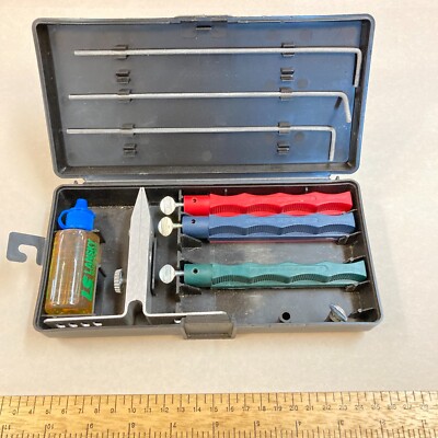 Lansky Standard Precision 3-Stone 120 280 600 Knife Sharpening System w/ Mount