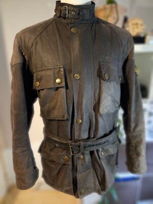 Belstaff Trialmaster Made In England Vintage 80's Waxed Cotton+Quilted Vest Sz.L