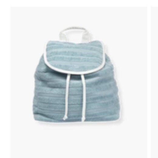 Plush Light Blue terry Drawstring Backpack Lu & Elle Lu & Elle Vacay Everyday Terry Backpack Travel Bag Blue  main image 4