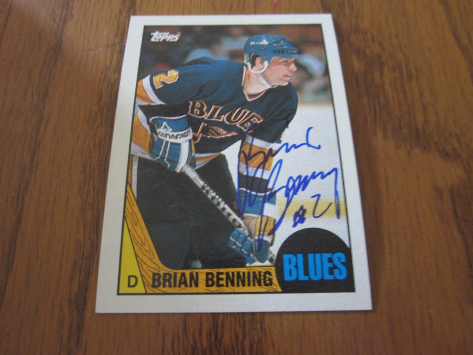 BRIAN BENNING SIGNED AUTOGRAPHED 1987 TOPPS RC ROOKIE CARD # 122