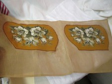 Vintage Needlepoint Lilies Roses