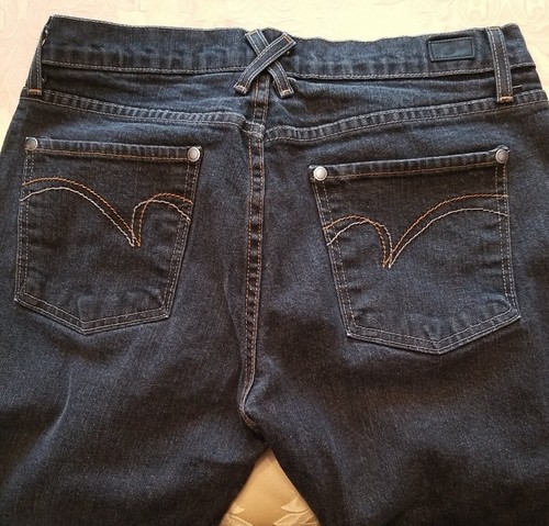 Vintage? DKNY Y2K Flare Bootcut Jeans Gr. 8R ausgestellt schwarz Denim Boho Hippie USA