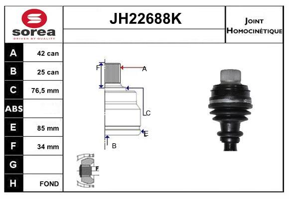 Jeu de joints arbre de transmission SNRA JH22688K de rechange