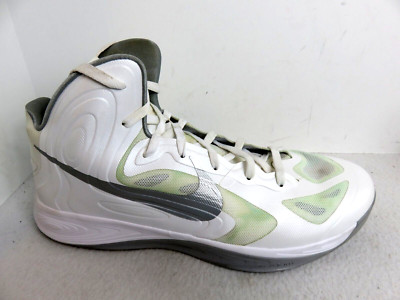 NIKE Shoes Mens 17 HYPERFUSE TB Bball Silver/White 525019-105 Hyperdunk RARE
