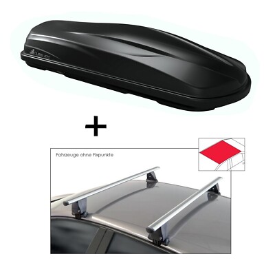 Dachbox CUBE470 Ltr+Dachträger VDP Delta für für Audi A4 B9/8W 4 Türer 2015-2019