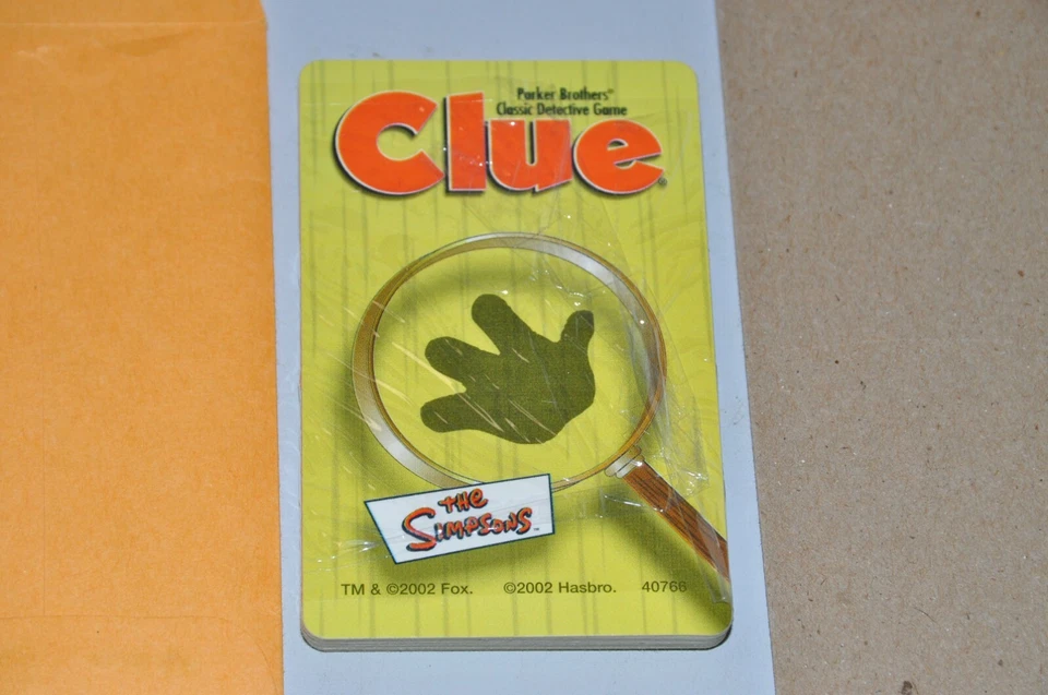 Tarjeta + Sobre + Notepad Parte para Juego de Mesa Clue Los Simpson 2ª Edición 2002 Foto 4 de 4