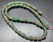 Vintage Chevron Beads Venetian African multicolor Glass 7mm Beads strand