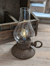 LAMPADA LED MARRONE ANTICO COTTAGE STILE SHABBY LAMPADA AD OLIO LANTERNA META...