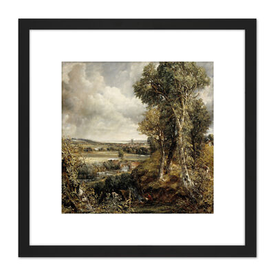 John Constable Das Tal von Dedham Quadrat gerahmte Wandkunst 8 x 8 Zoll