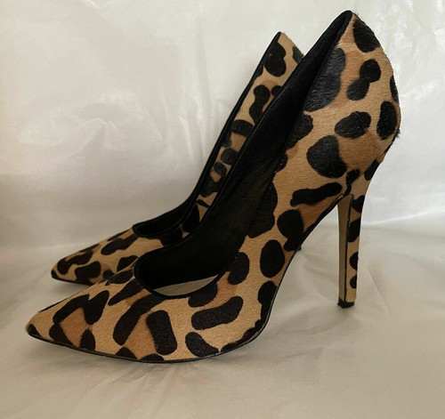 OFFICE LONDON Leopard Pony Hair Heels 