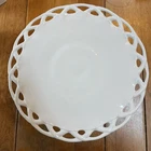 Vintage Pitman-Drietzer Cake Stand Milk Glass 14 Across 5 High Beautiful!