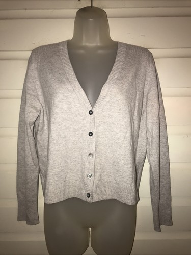 Pure Collection Wool/Cashmere Blend Long Sleeve Button Cardigan Sweater Sz 14/16
