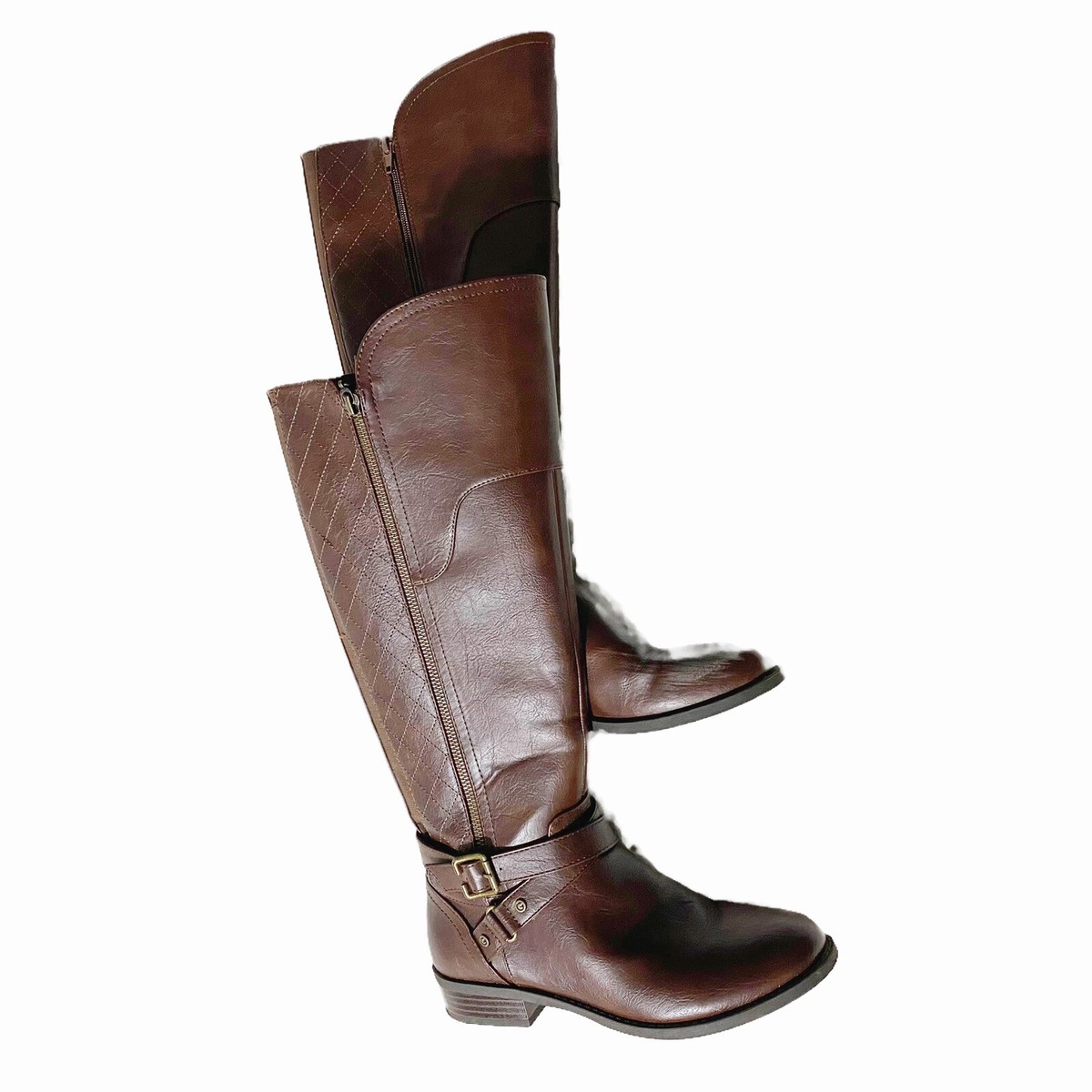 GBG LOS ANGELES Women's Brown Leather Knee High Riding Boots Size