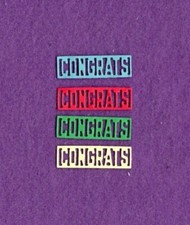 WORD RECTANGLE CONGRATS die cuts scrapbook cards