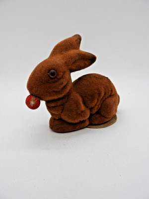 +SELTEN+ Osterhase / Pappmaché / Samt / Candy Container / Figur / Glasaugen