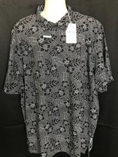 Tommy Bahama B T Men's Size 2XLT Black Bahama Coast Aloha Geo Polo 128 NWT