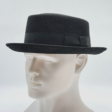 Golden Gate Hat Company "Belmont" Black Wool Fedora Hat M