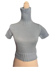 Moda International blue Crop Top Sweater Blue