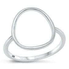 Classic Geometric Ring New .925 Sterling Silver Circle Round Band Sizes 5-10