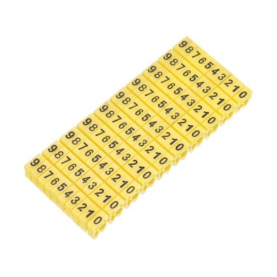 100Pcs Wire Label, 0-9 Digital Cable Labels Tags M-2 Type, Yellow