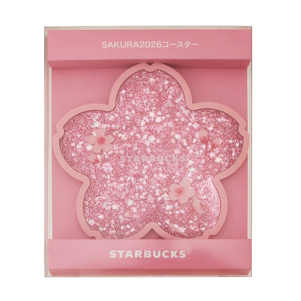 Set of 2 Starbucks Sakura 2026 Coaster Shiny Pink Airy Blue