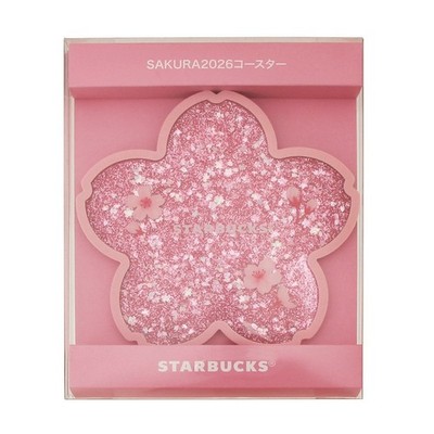 Set of 2 Starbucks Sakura 2026 Coaster Shiny Pink Airy Blue