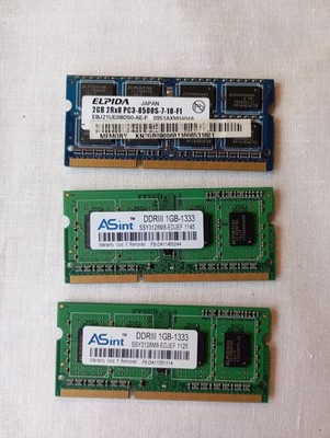 Ram DDR3 SO-DIMM 4gb GB 1x 2GB  2x 1 GB asint elpida