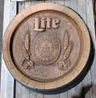 Vintage 1980's Miller Lite Fine Pilsner Beer Advertising 18" Keg Barrel Sign