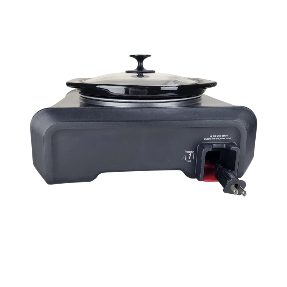 Crock Pot Hook Up 2.5 Quart Round Slow Cooker Black/Dark Gray SCCPMD2-CH Tested - Image 4 of 4