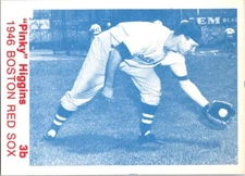 BASEBALL TCMA ltd CARD 1975 NEAR MINT + BOSTON RED SOX PINKY HIGGINS   NO1344