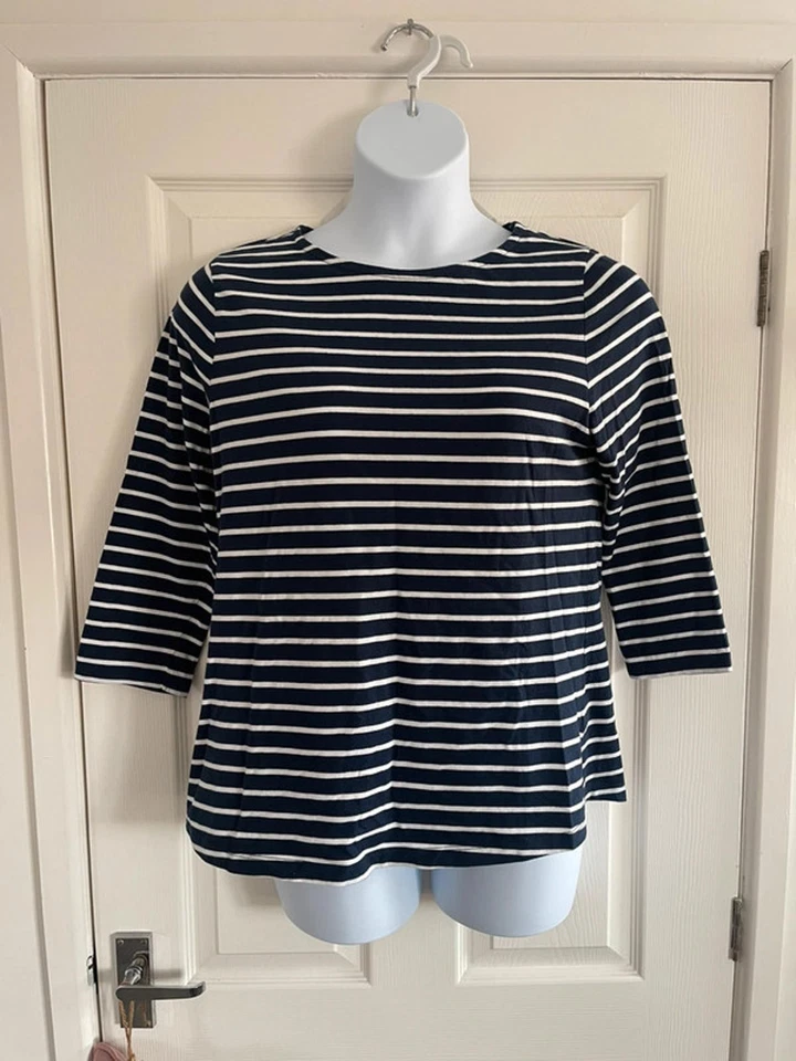 Crew Clothing Company - Striped 3/4 sleeve top - Size 18 - Image 2 of 4