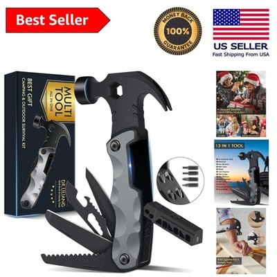 Durable Stainless Steel 13-in-1 Multitool Hammer - Ideal Camping Companion