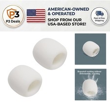 White Foam Windscreen for Handheld Microphones - 2 Piece Set, Professional Use