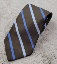 Brooks Brothers Makers Silk Blend Tie Mens Brown Stripe USA Made New