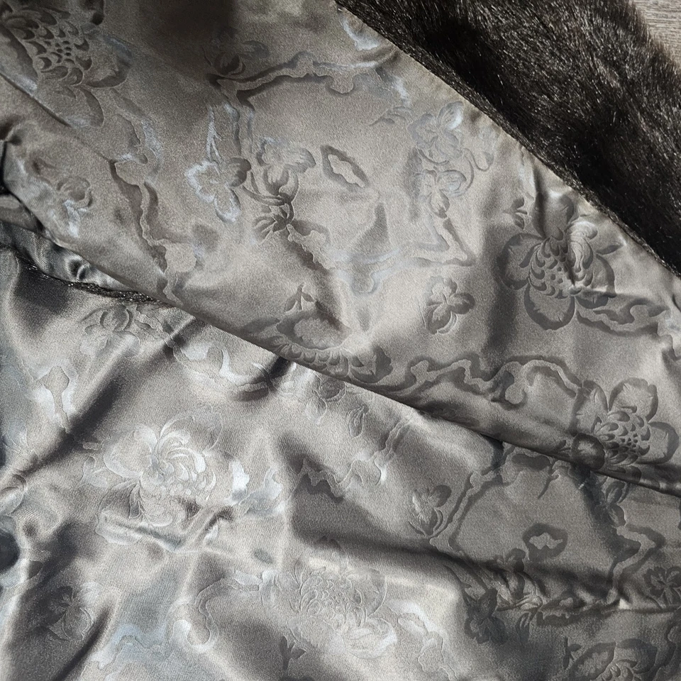 Mantón con capa de piel sintética vintage años 80 marrón oscuro talla única Foto 4 de 4