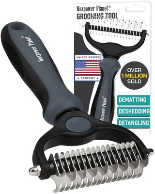 Maxpower Dual-Sided Pet Grooming Rake for Dogs & Cats   Dematting Tool