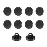 10 StüCk MetallknöPfe Zum NäHen,Rund,Flach,9Mm,Legierungsknopf,Mattschwarz